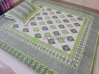 White Green bed cover